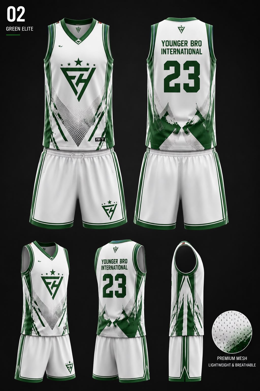 Basketball uniforms — Green Elite