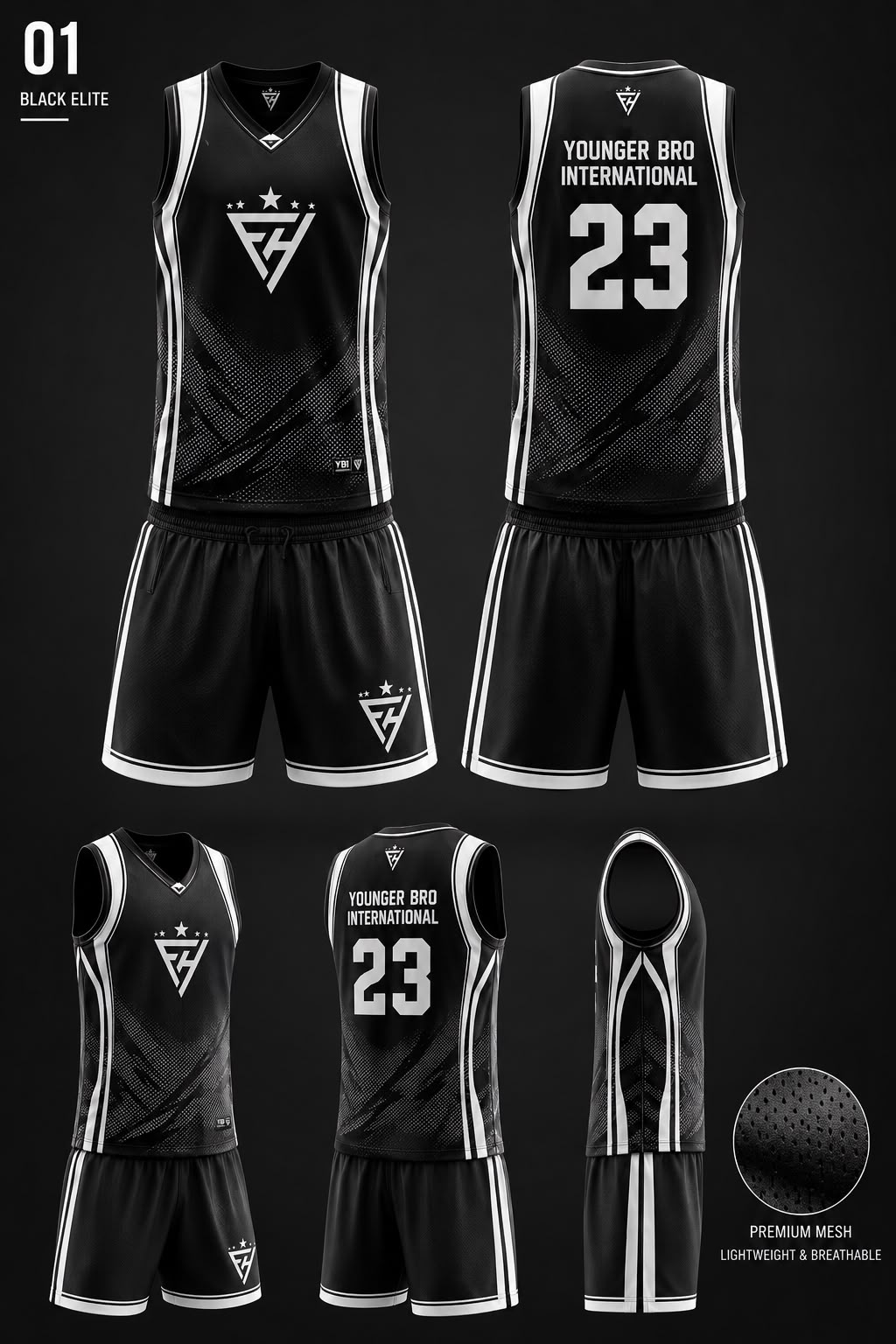 Basketball uniforms — Black Elite
