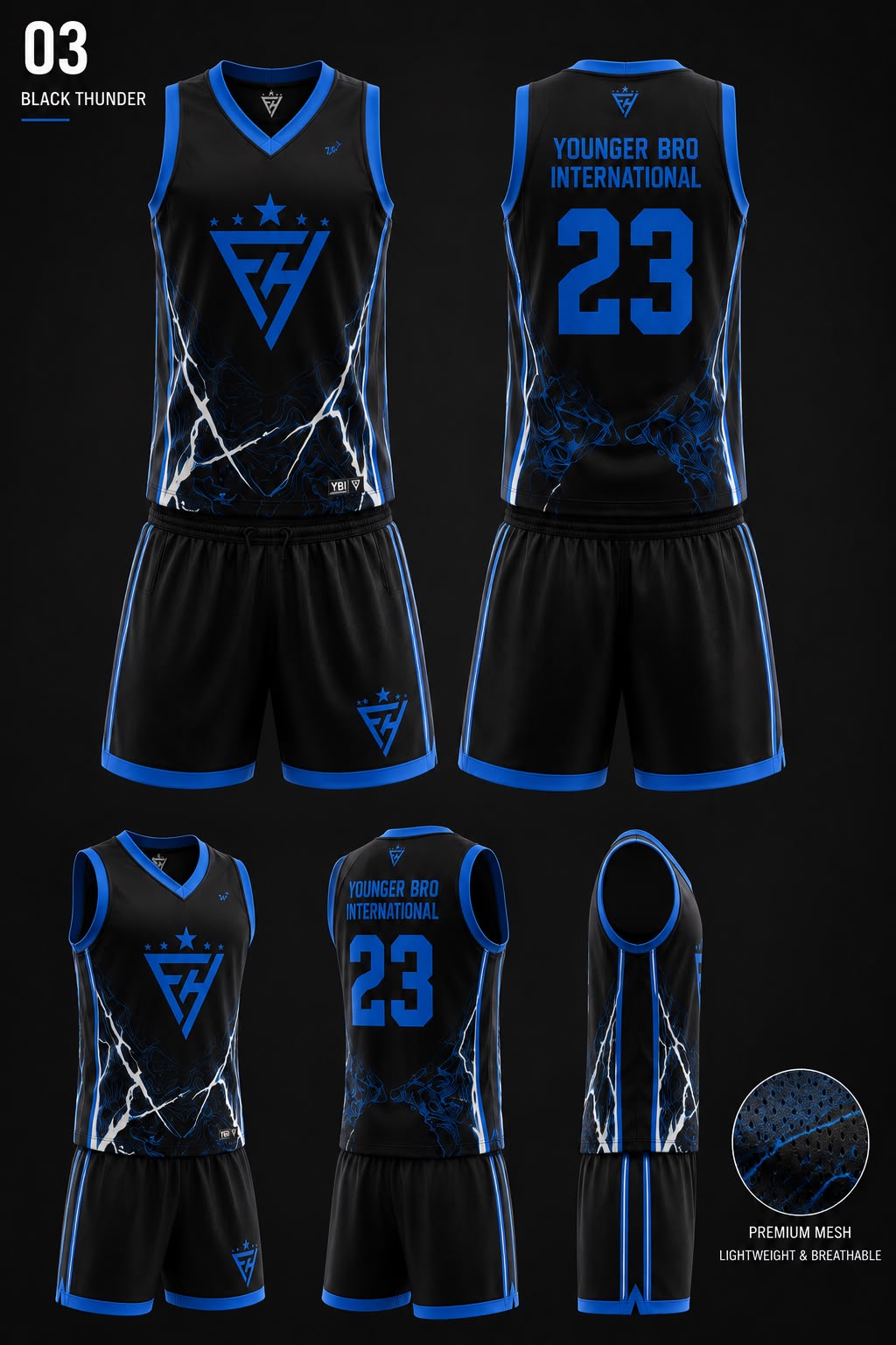 Basketball uniforms — Black Thunder