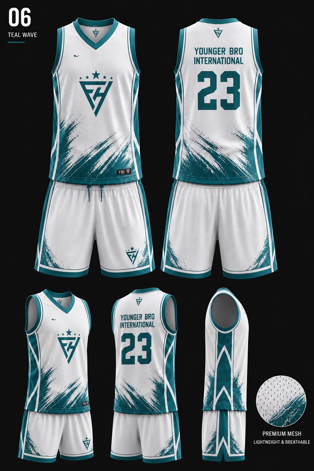 Custom apparel — Teal Wave